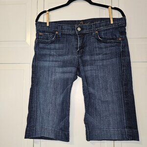 7 SEVEN For All Mankind Crop Dojo Jeans Size 31 Dark Wash Bermuda Capri